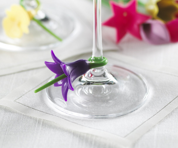 Wraparound Flower Wine Charms