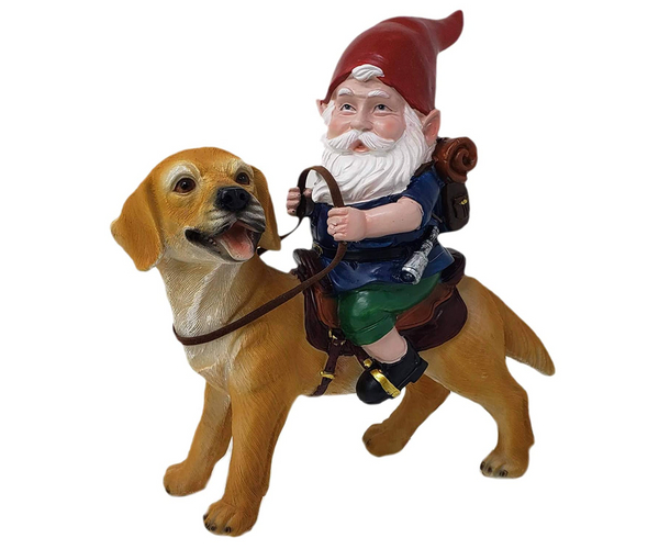 Gnome Riding a Dog