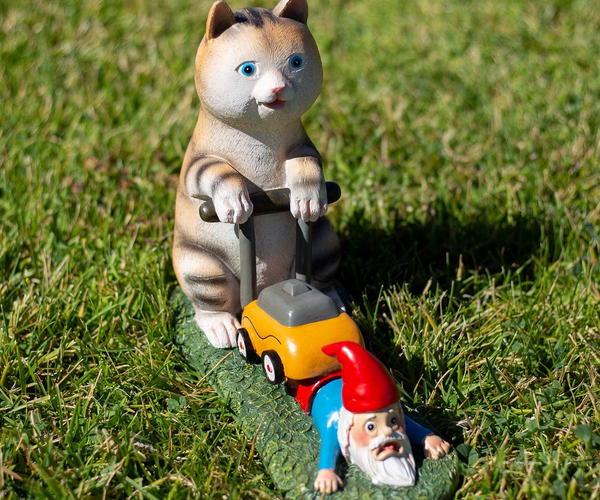 Meowing My Lawn Garden Gnome