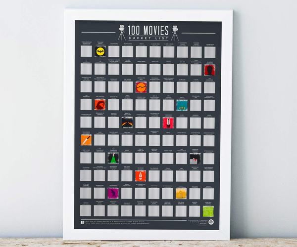 100 Bucket List Movies Scratch Off Poster