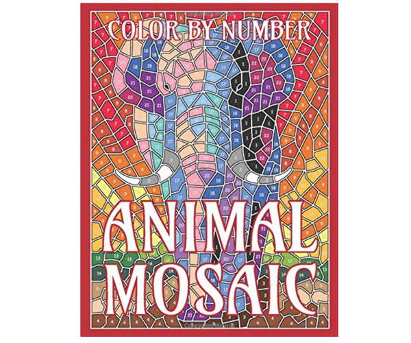 Animal Mosaic Adult Coloring Book