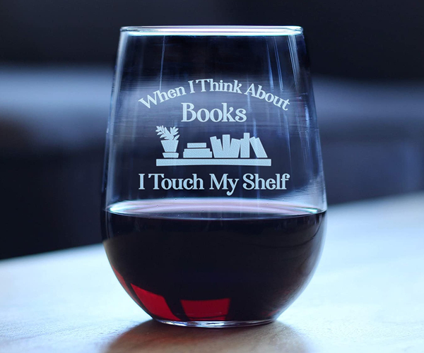 I Touch My Shelf Funny Wine Glass
