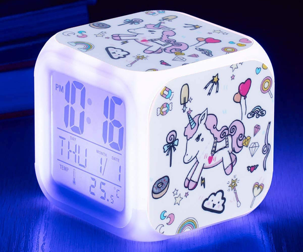 7-in-1 Unicorn Nightlight Alarm Clock