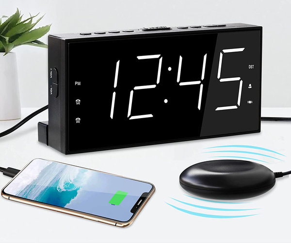 Heavy Duty Alarm Clock with USB Charger