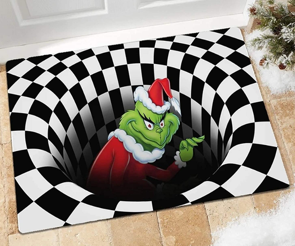 Grinch Optical Illusion Doormat