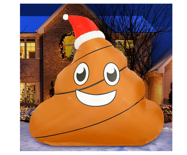 Santa Poo Yard Inflatable