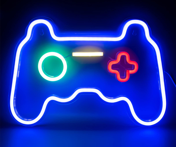 Neon Game Controller Wall Sign