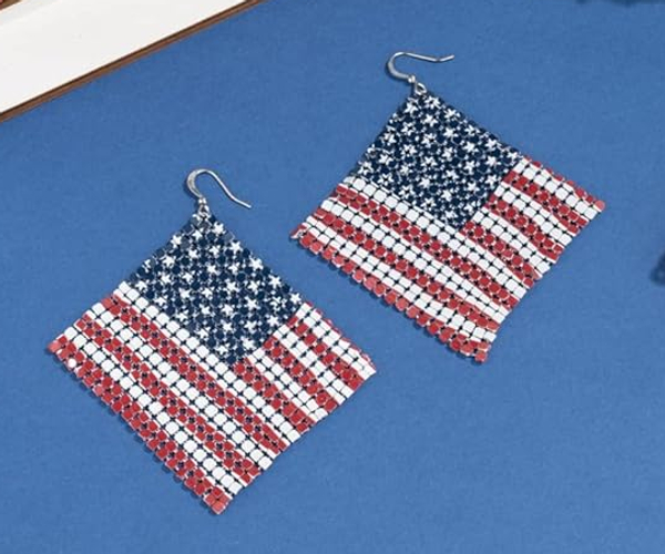 American Flag Drape Earrings