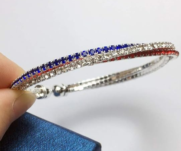 American Flag Rhinestone Bracelet