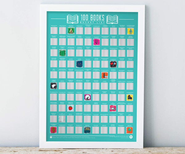 100 Books Scratch Off Poster
