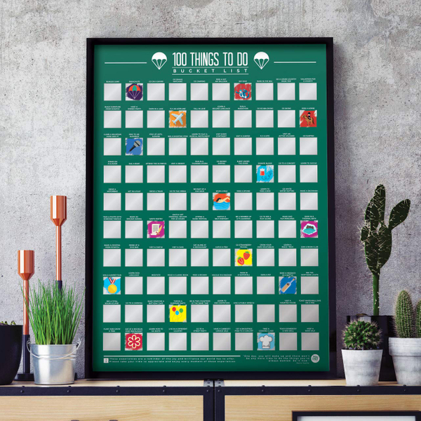 100 Things To Do Bucket List Scratch Off Poster