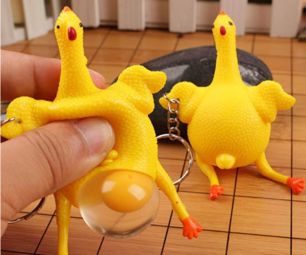 Egg Laying Chicken Keychain