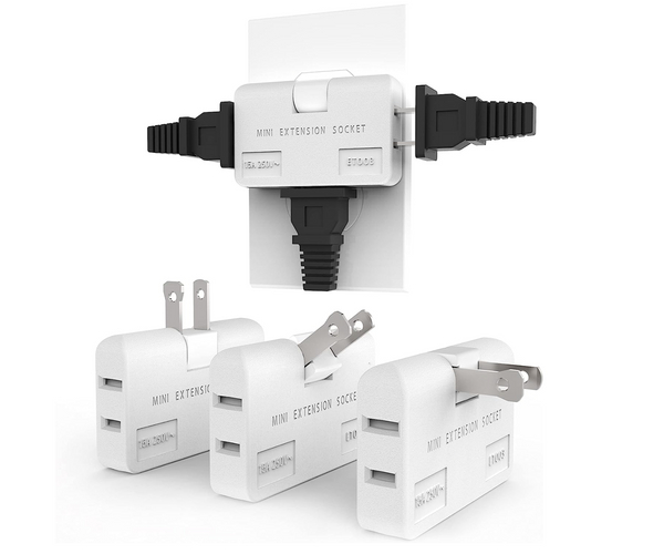 Flat 3-Way Outlet Extender