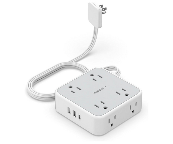 Flat USB Wall Charger and Surge Protector