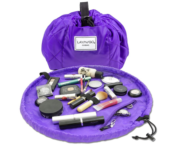 Purple Drawstring Make Up Bag