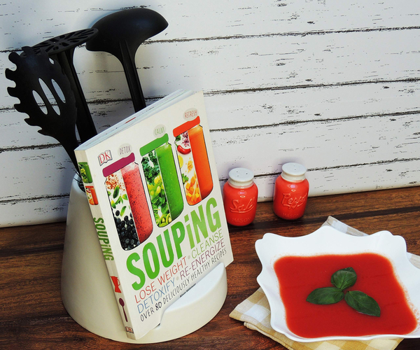 Ceramic Utensil Holder & Tablet/Book Stand