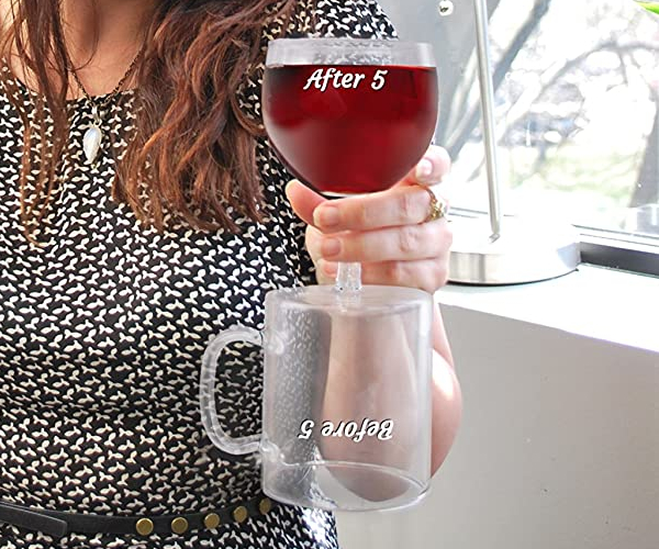 The Before and After Wine and Coffee Glass