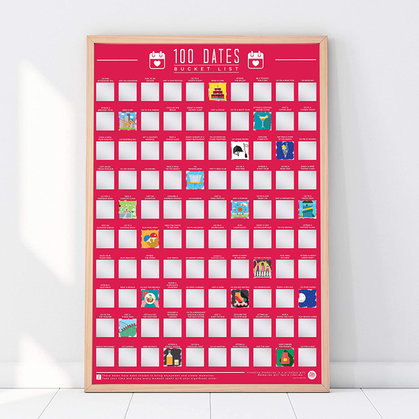 100 Dates Bucket List Scratch Off Poster