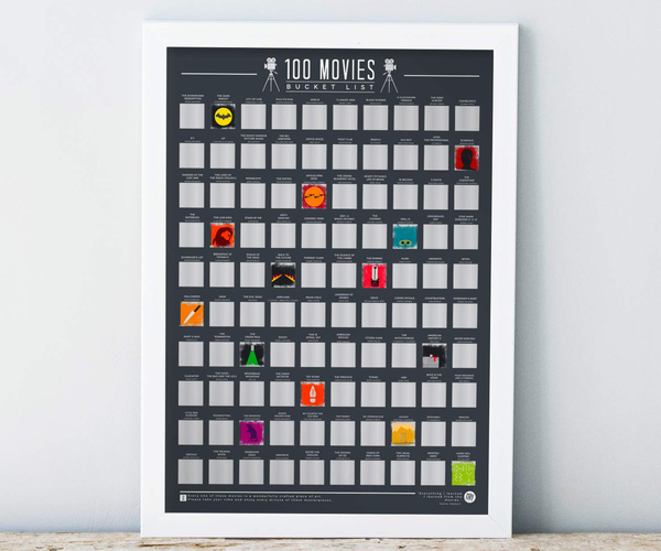 100 Bucket List Movies Scratch Off Poster