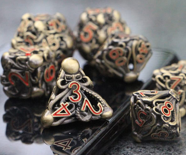 Cthulhu Bronze D&D Dice