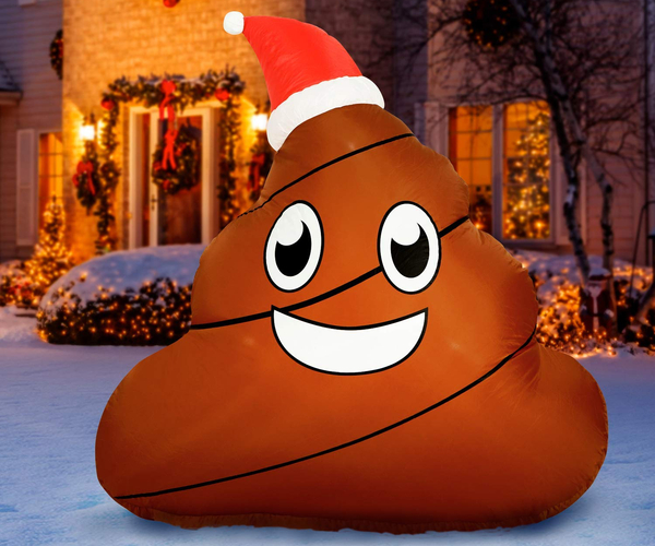 Inflatable Holiday Poop Emoji