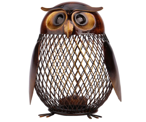 Metal Owl Piggy Bank