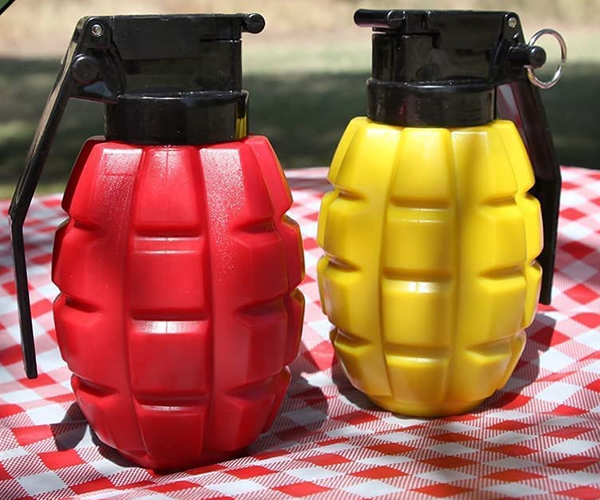 Grenade Shaped Ketchup and Mustard Dispenser