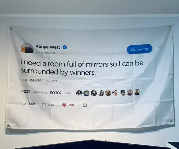 Room Full of Winners Kanye Tweet Flag