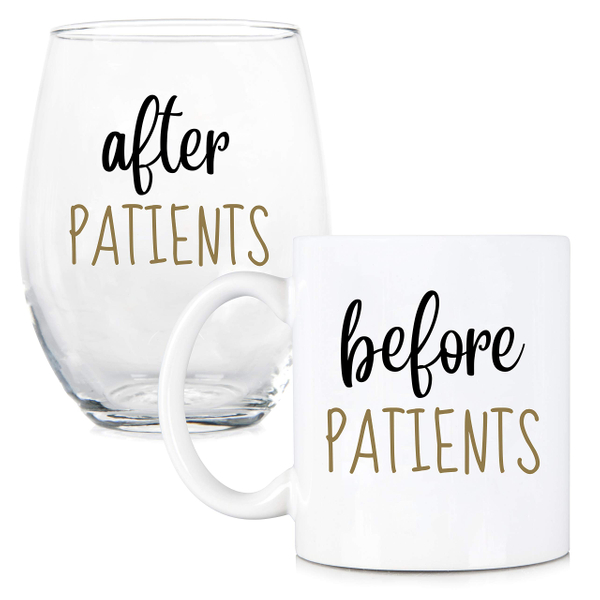 Before & After Patients Mug & Wine Glass
