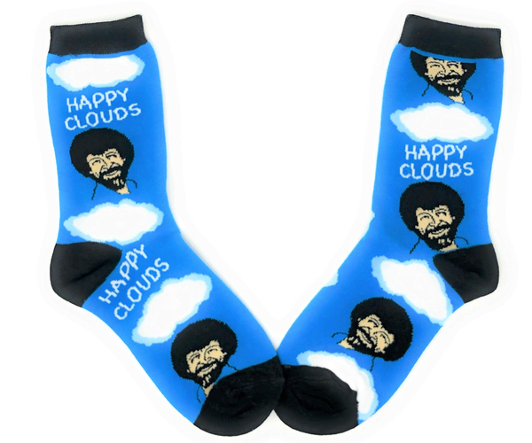 Happy Clouds Bob Ross Socks