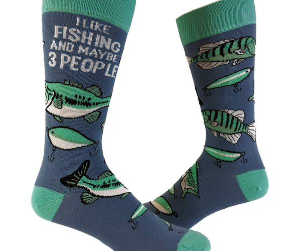 I Like Fishing and Maybe 3 People Funny Socks