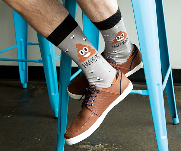 Sh*t Happens Poop Emoji Funny Socks