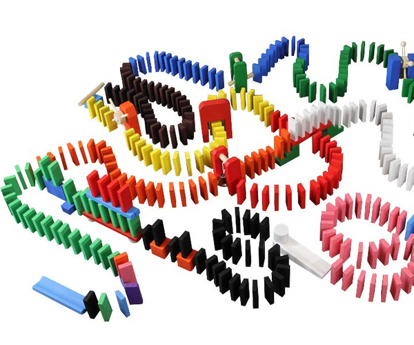 Set Up A Giant Line Of Dominoes