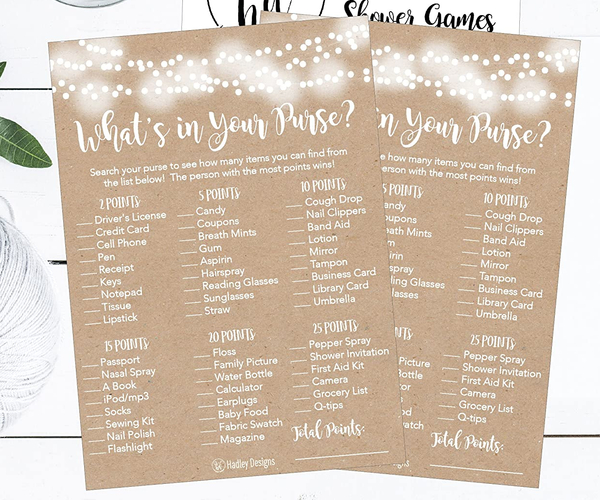 What's In Your Purse Bridal Shower Game