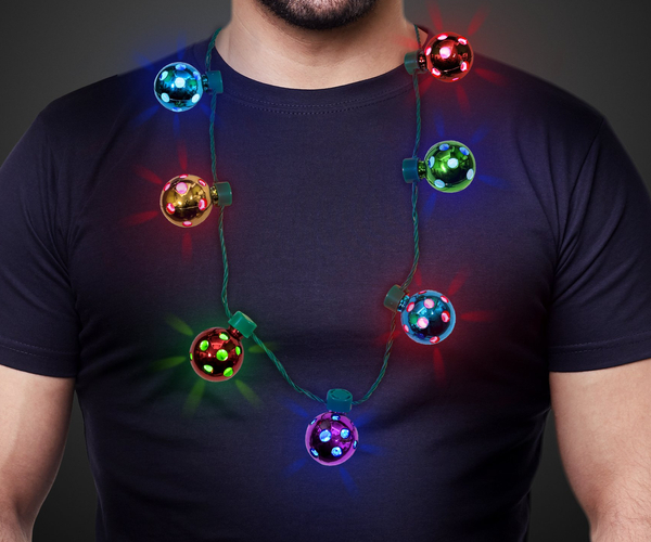 Light Up Christmas Disco Necklace