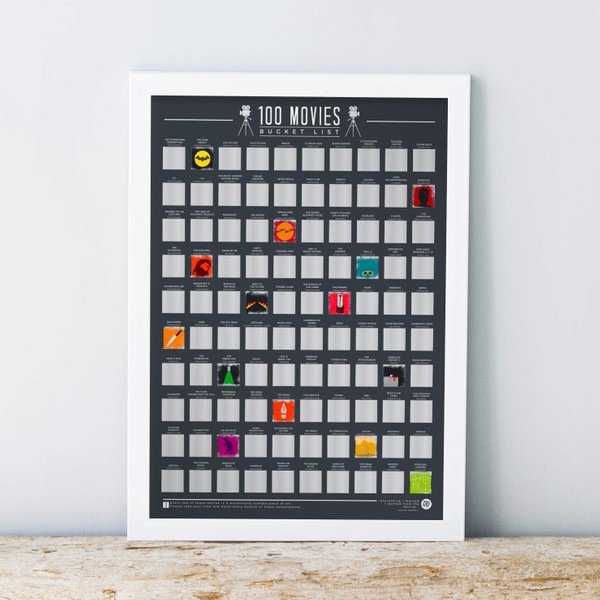 100 Bucket List Movies Scratch Off Poster