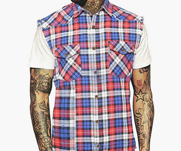 Flannel Shirt with No Sleeves