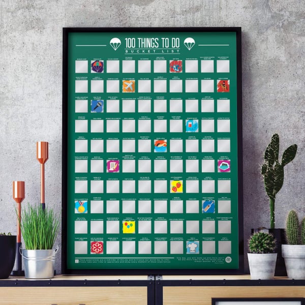 100 Things To Do Bucket List Scratch Off Poster