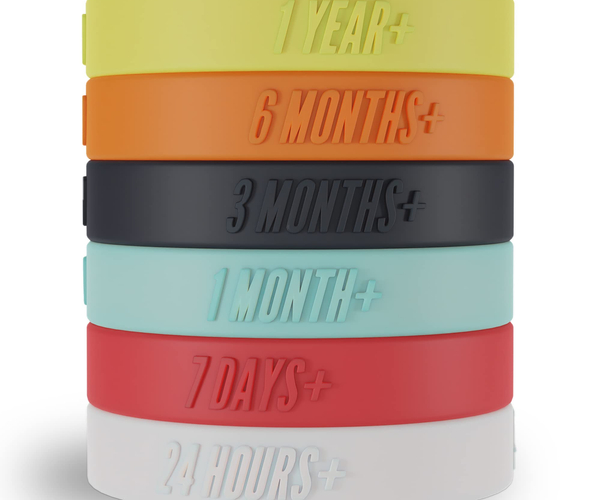 Silicone Sobriety Milestone Wristbands