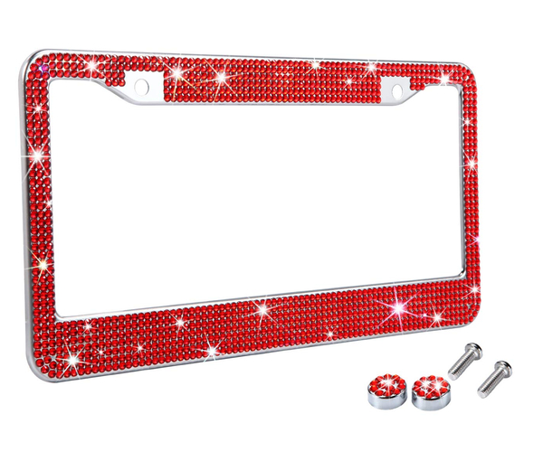 Blingy Red License Plate Cover