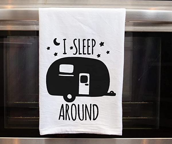 I Sleep Around Funny Kitchen Towel