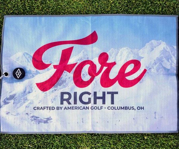 Fore Beer Label Lookalike Golf Towel