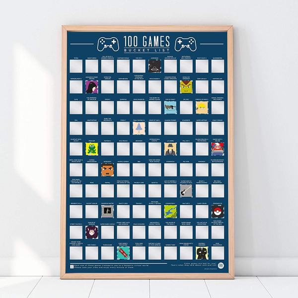 100 Must Play Video Games Scratch Off Poster