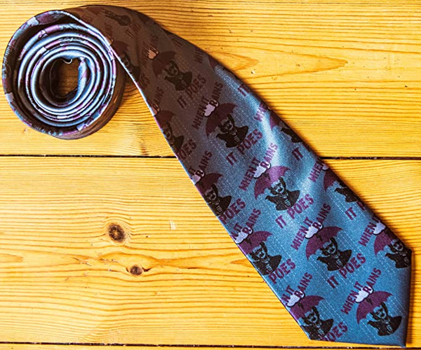 When It Rains It Poes Funny Tie
