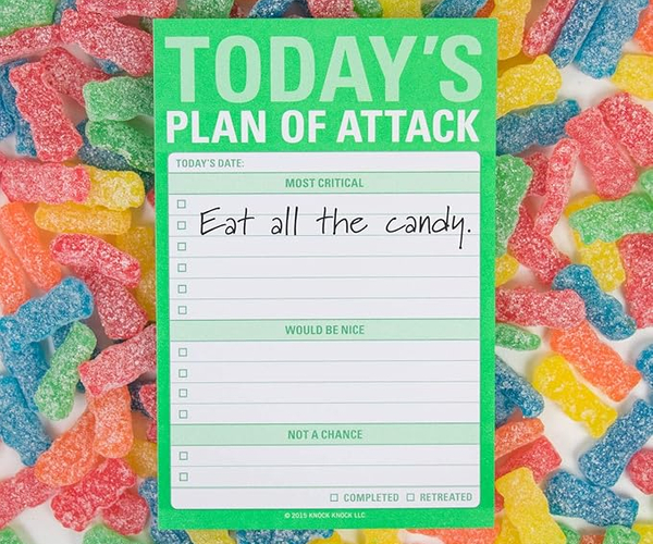 Plan of Attack Funny Sticky Notes