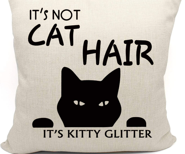 It's Not Cat Hair It's Kitty Glitter Throw Pillow