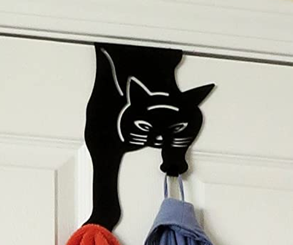 Over the Door Cat Towel Holder