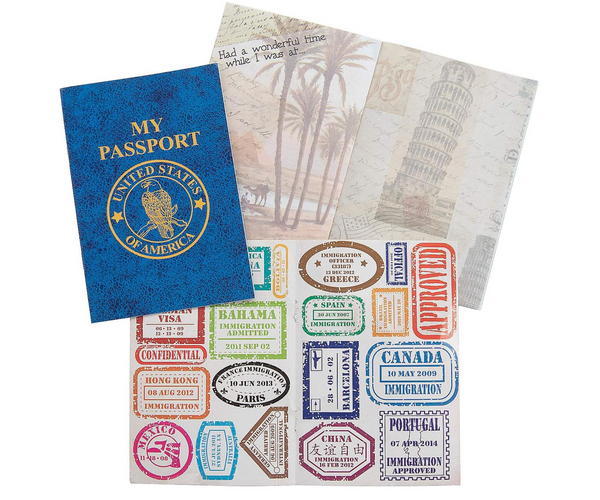 Pretend Passport with Stickers