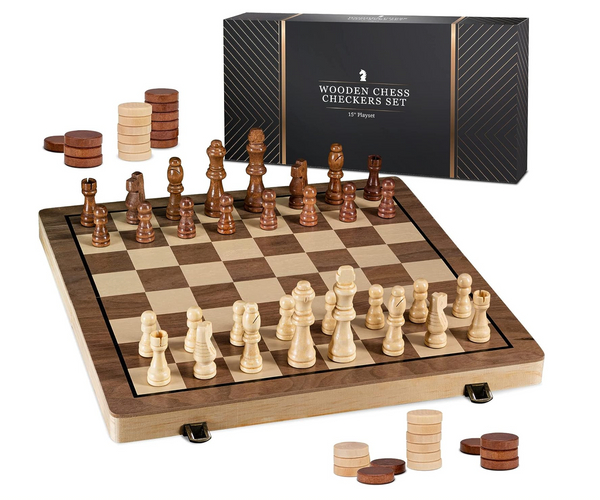 Vintage Wooden Chess Set