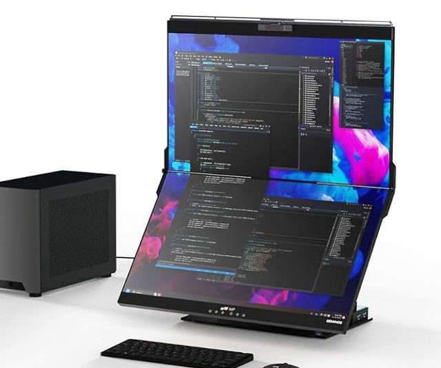 Mobile Pixels 24″ Stacked Monitors